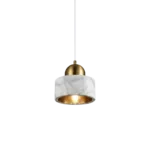 Interior E27 pendant with metal base and marble shade. 3M suspension.