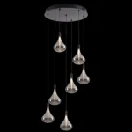 230v 17.5W LED Cape Grape Smoke Glass Pendants on a Round Plate