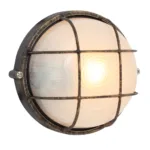 B53BG Small round bulkhead with grid black/gold