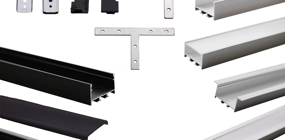 PioLED-Lighting-Silver_Black-3520-Aluminium-Profile-1000x490 PIO CH17 PROFILE REC 2M BK+CC - Image 1
