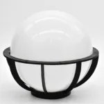 OUTDOOR SPHERE +BASKET 250MM WHITE BLACK ACRYLIC SP250B